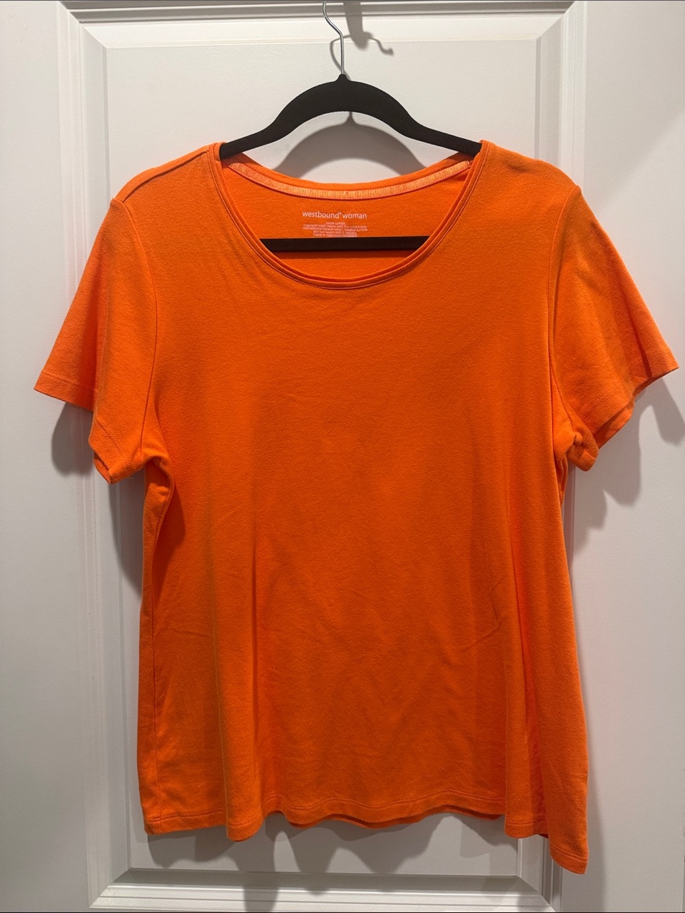 Westbound Bright Orange Short Sleeve Scoop Neck Tee